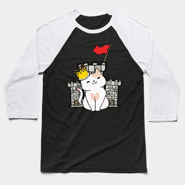 Funny persian cat is the king of the castle Baseball T-Shirt by Pet Station